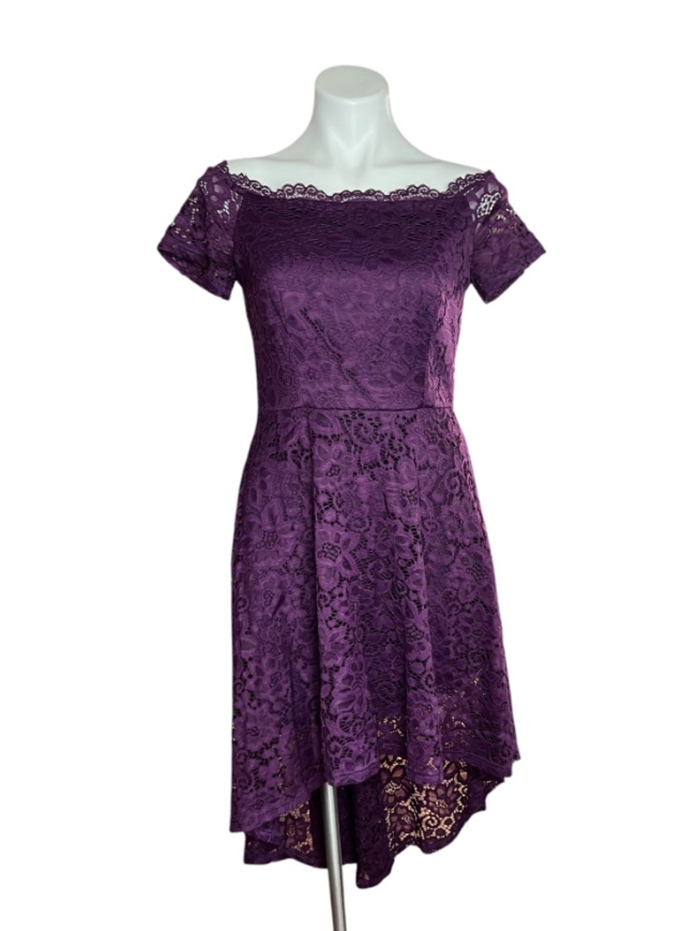 Y2K Dressystar Purple Lace Hi Low Dress Fairy Grunge Goth Whimsigoth L